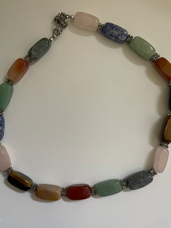 Multi color stone necklace. 80g 17" Tiger's Eye Quartz - Picture 6 of 6
